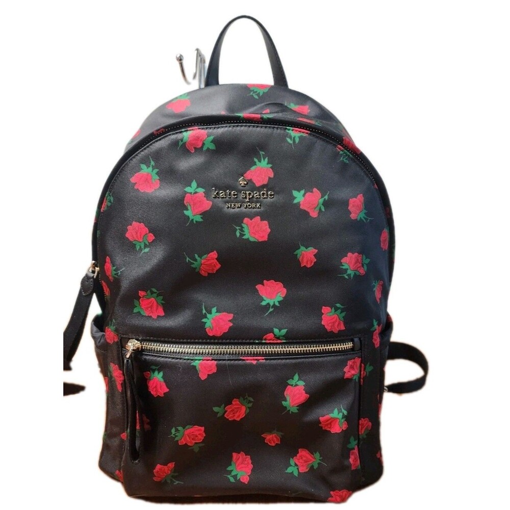 Kate Spade Medium Rose Toss Print Nylon Dome Shoulder Backpack